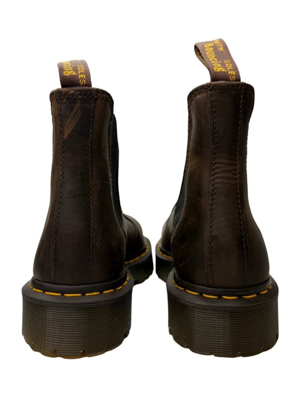 DR. MARTENS NWOB 2976 Bex Crazy Horse Leather Chelsea Boots Brown Size 7M - Picture 8 of 11